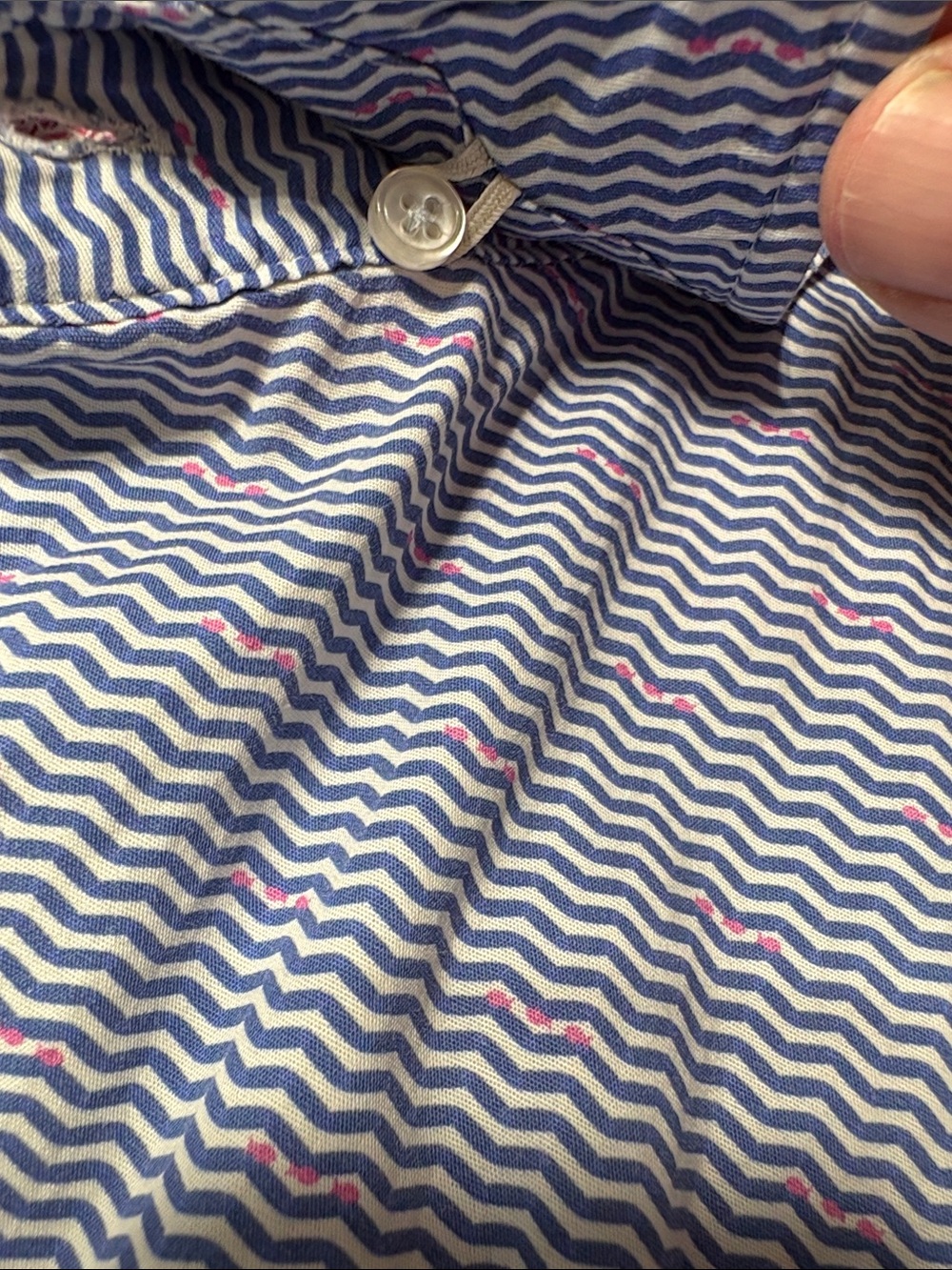 Stone Rose Blue Wave-Pattern Shirt - Picture 4 of 12